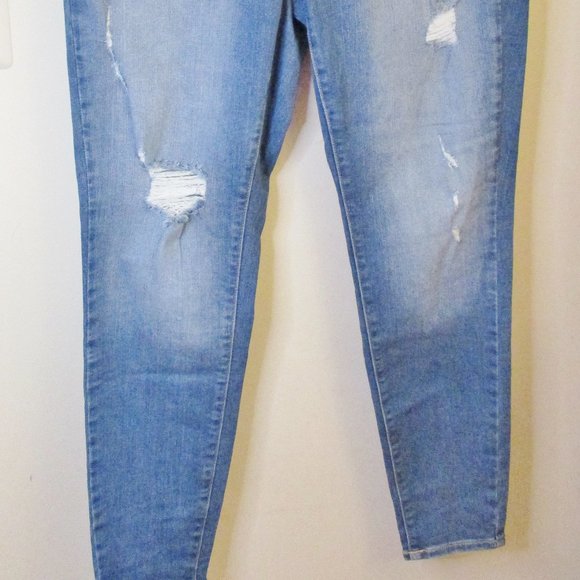 Torrid Premium Sky High Skinny Women's Straight Leg Blue Jeans, Distressed, 16 R - Picture 2 of 11